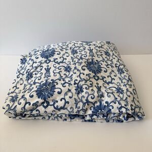 Vintage Ralph Lauren Porcelain Rosette Blue & White Full Fitted Sheet